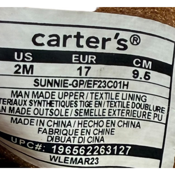 Carters Boots Sunnie Every Step Size 2M Western Floral Embroidered Brown Cowgirl - Picture 8 of 8